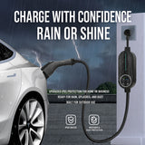 J1772 Portable EV Charger 16A/48A – US Standard Home Charging Gun with Adjustable Current for All Electric Vehicles