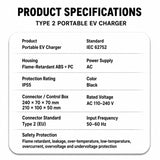 Type 2 EV Charger 16A 11kW – EU Standard Home Charging Station for Electric Vehicles