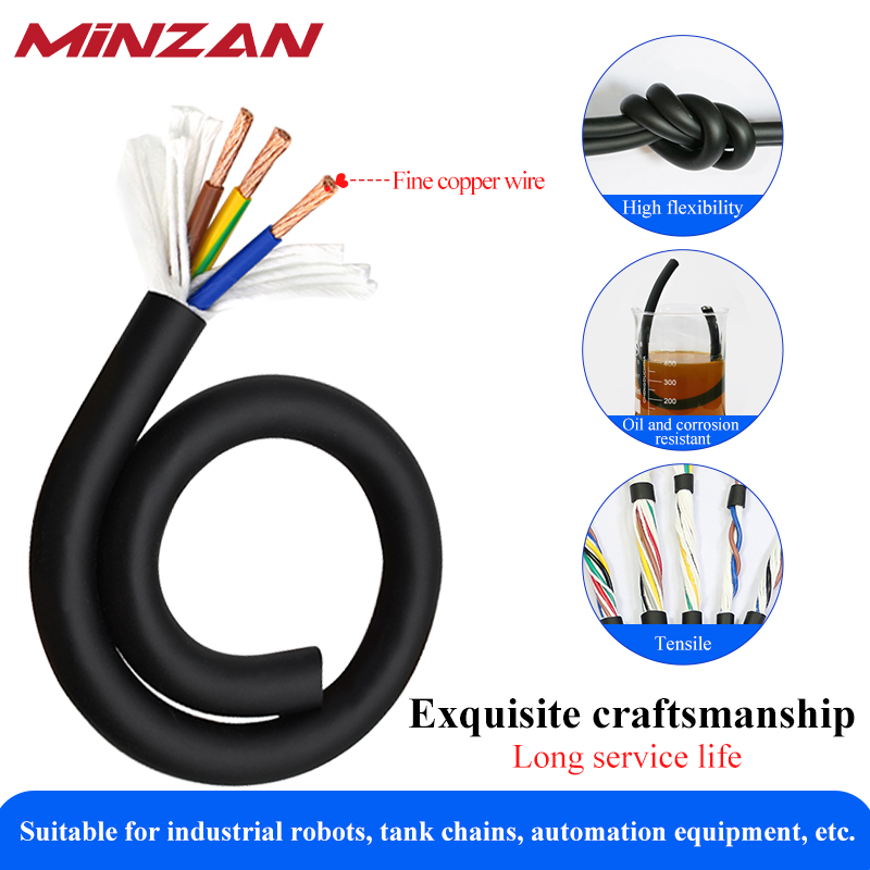 TRVV Stranded 2 3 4 Core 2*0.3mm 2*0.5mm Copper Core Wire PVC Insulate TRVV High Flexible Cable