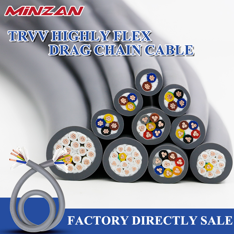 TRVV Stranded 2 3 4 Core 2*0.3mm 2*0.5mm Copper Core Wire PVC Insulate TRVV High Flexible Cable