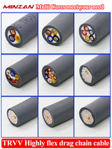 TRVV Stranded 2 3 4 Core 2*0.3mm 2*0.5mm Copper Core Wire PVC Insulate TRVV High Flexible Cable